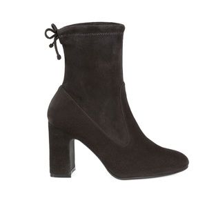 Stuart Weitzman Benita Sock Silhouette Black Glove Suede Ankle Boots Sze 7.5 NIB